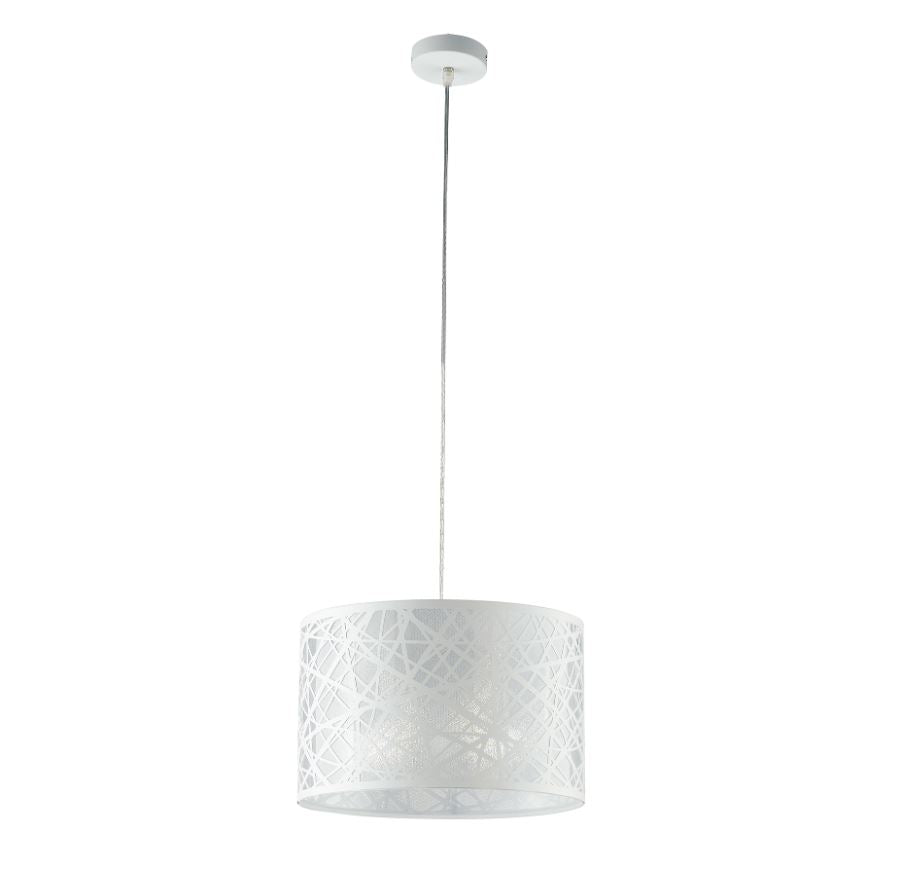 Sospensione in acciaio bianco con decori laser 1XE27 non incl. D.35cm BATIK Sospensione in acciaio bianco con decori laser 1XE27 non incl. D.35cm BATIK